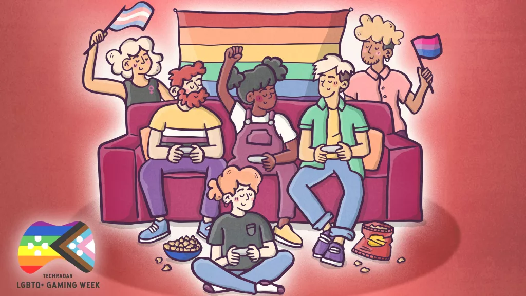 Six people playing videogames