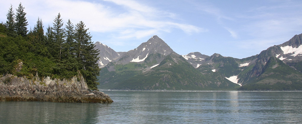 Mountain view from a river