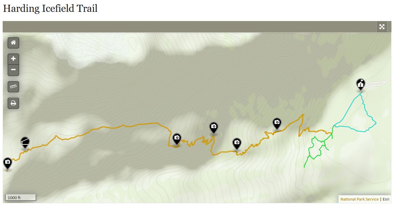 Harding trail information on NPS website.